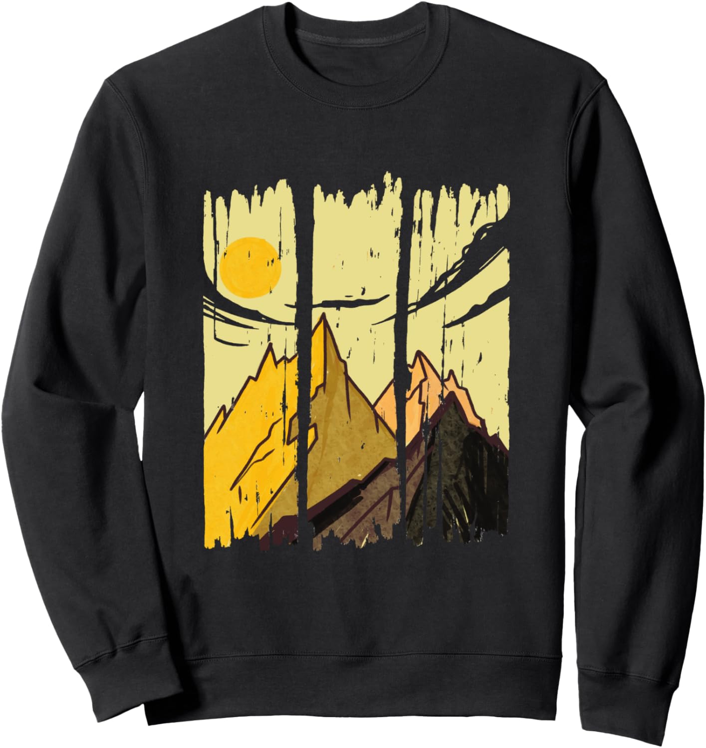 

Иллюстрация на тему альпинизма и пешего туризма. Толстовка Mountains, Hiking And Nature Designs By Drosoman, черный