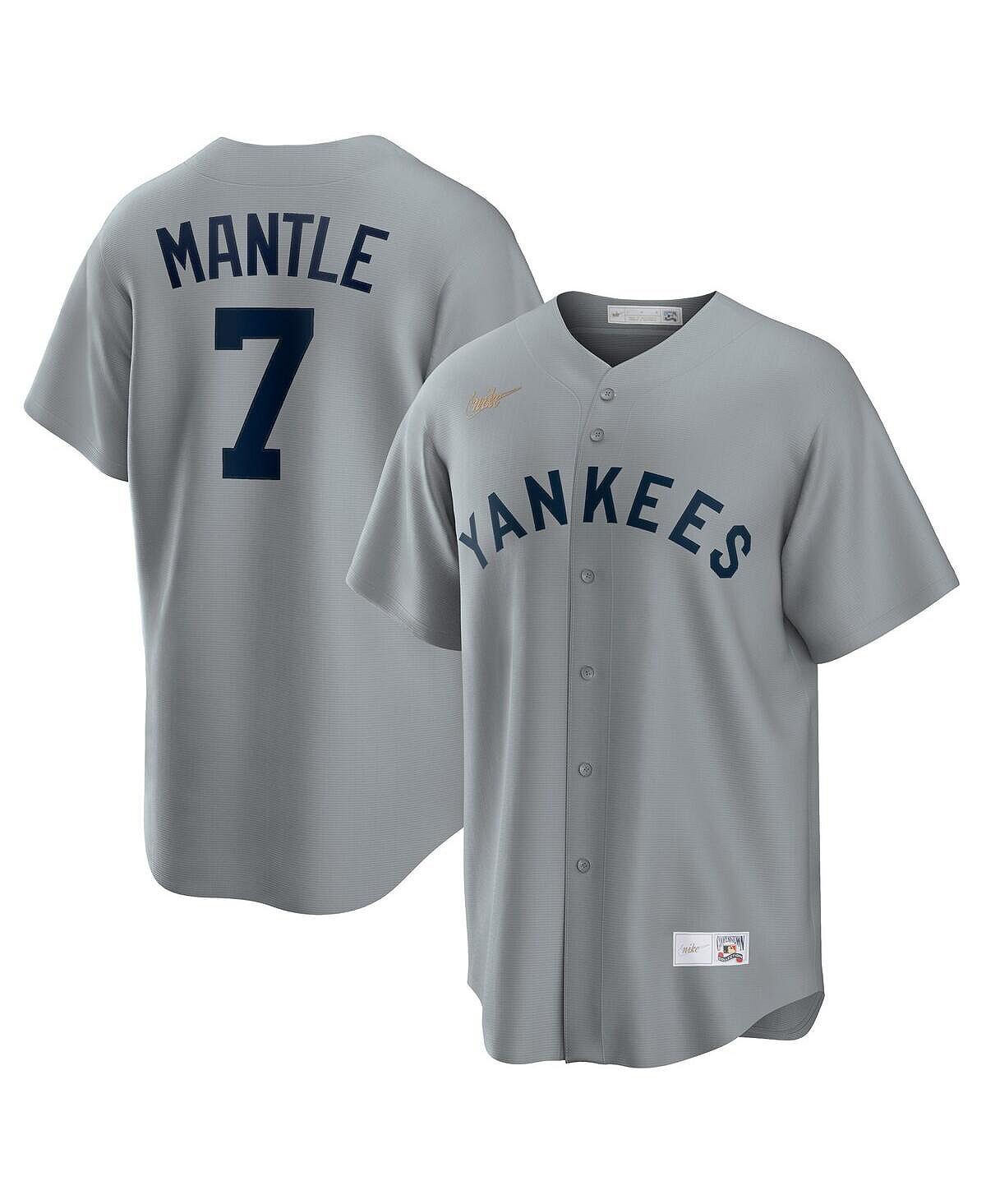 

Мужская серая майка с Микки Мантлом New York Yankees Road Cooperstown Collection Player Nike