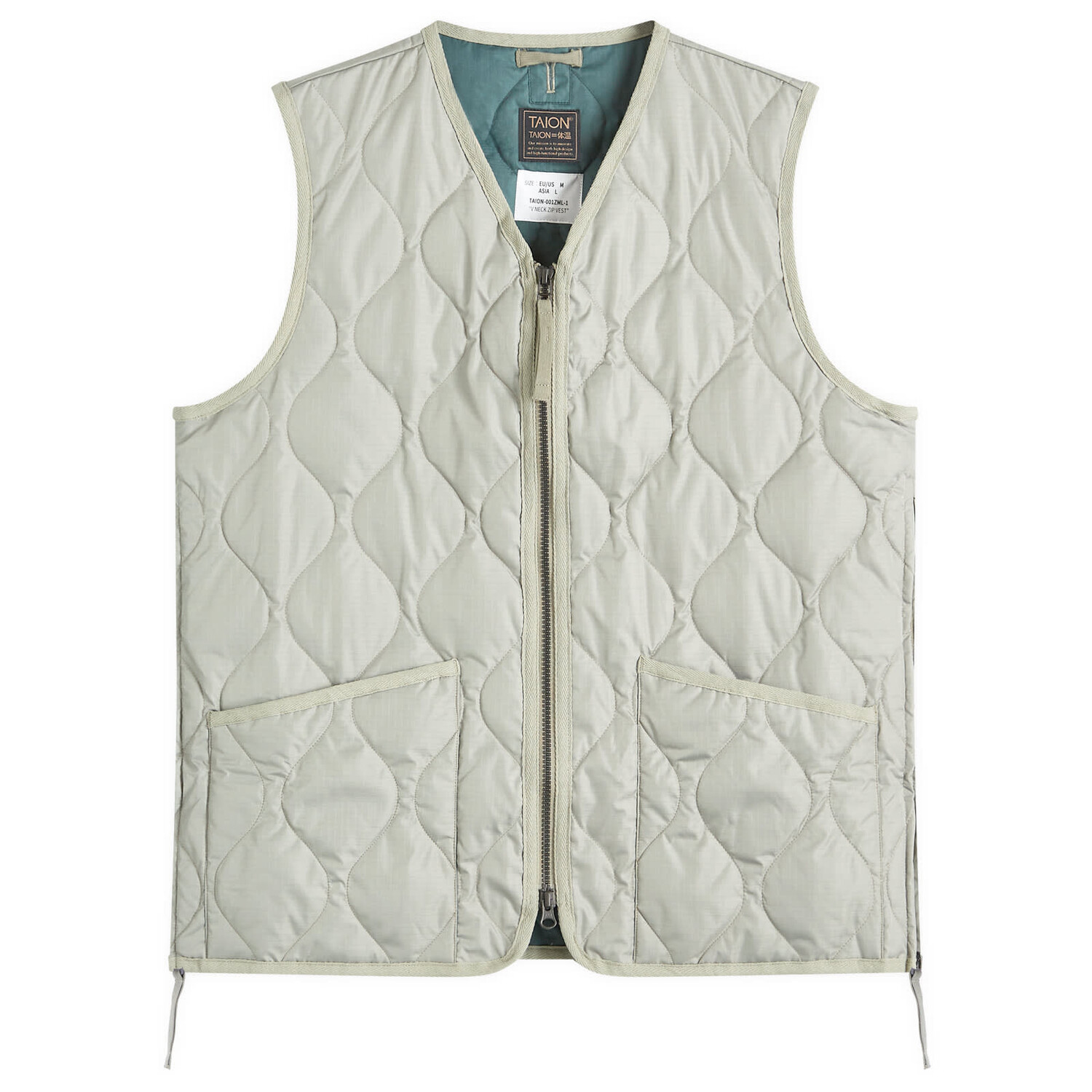 

Жилет Taion Military Zip V-Neck Down Vest, цвет Dark Sage Green