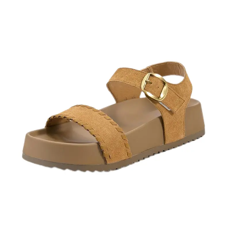 ST&SAT Женские сандалии на одной застежке бежевые, цвет Beige — фото 4
