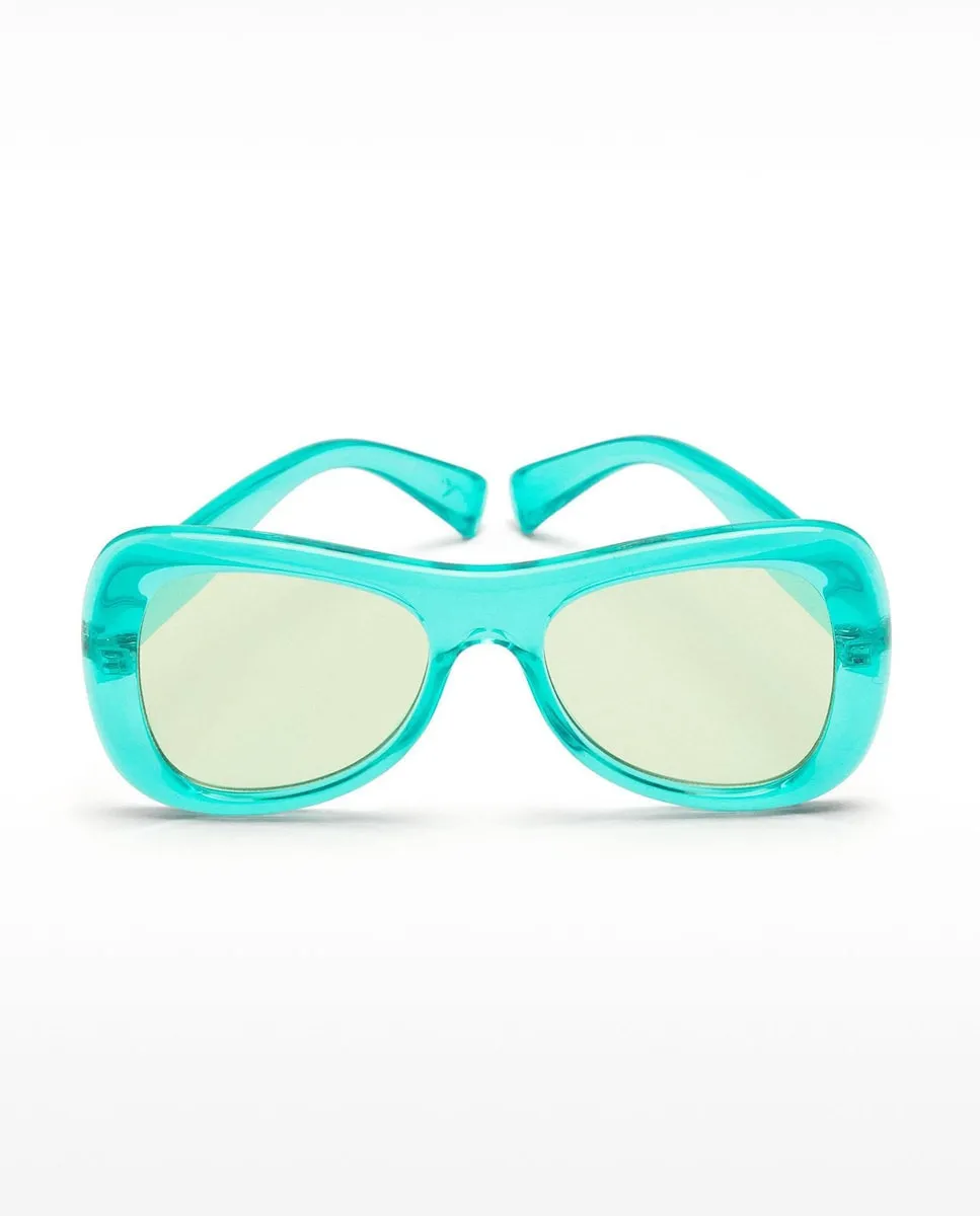 

Женские солнцезащитные очки с защитой от ультрафиолета и авиаторской формой в цвете морской волны Parfois, бирюзовый