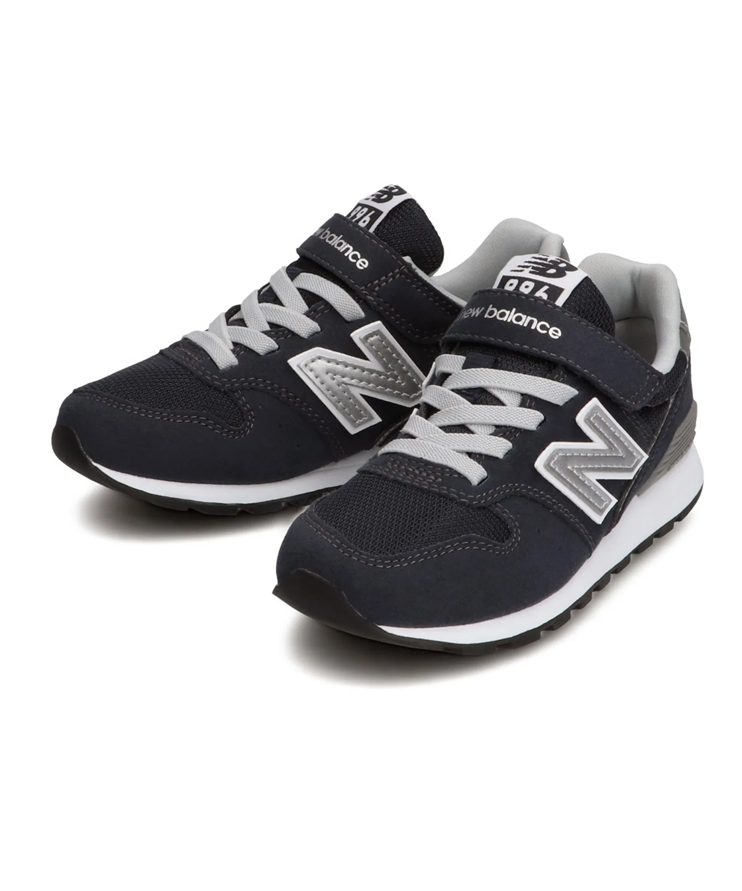 Детские кроссовки New Balance 996 на липучках для спорта и прогулок чёрные — фото 2