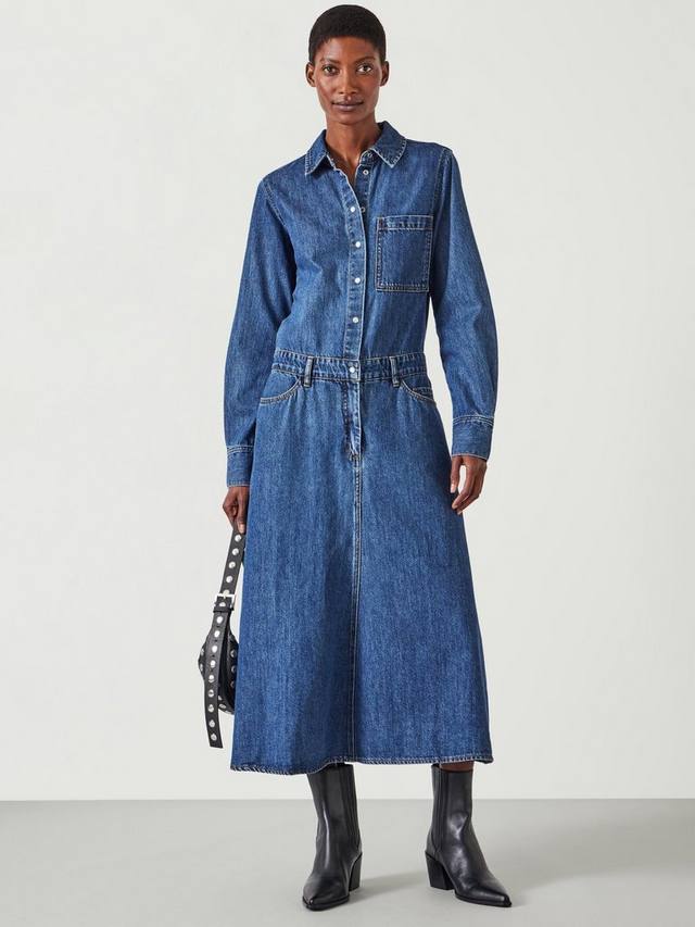

Джинсовое макси-платье bella HUSH, цвет Light Authentic Blue