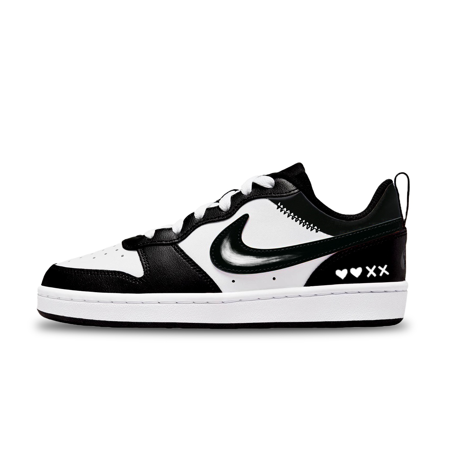 

Court Borough устойчивые к истиранию лоу-топ детские скейтбординг кроссовки unisex Nike, черный/белый