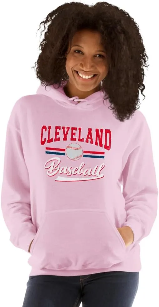 Винтажный худи Cleveland Baseball, потертый подарок для фанатов Cleveland Baseball, для женщин и мужчин Generic, светло-розовый
