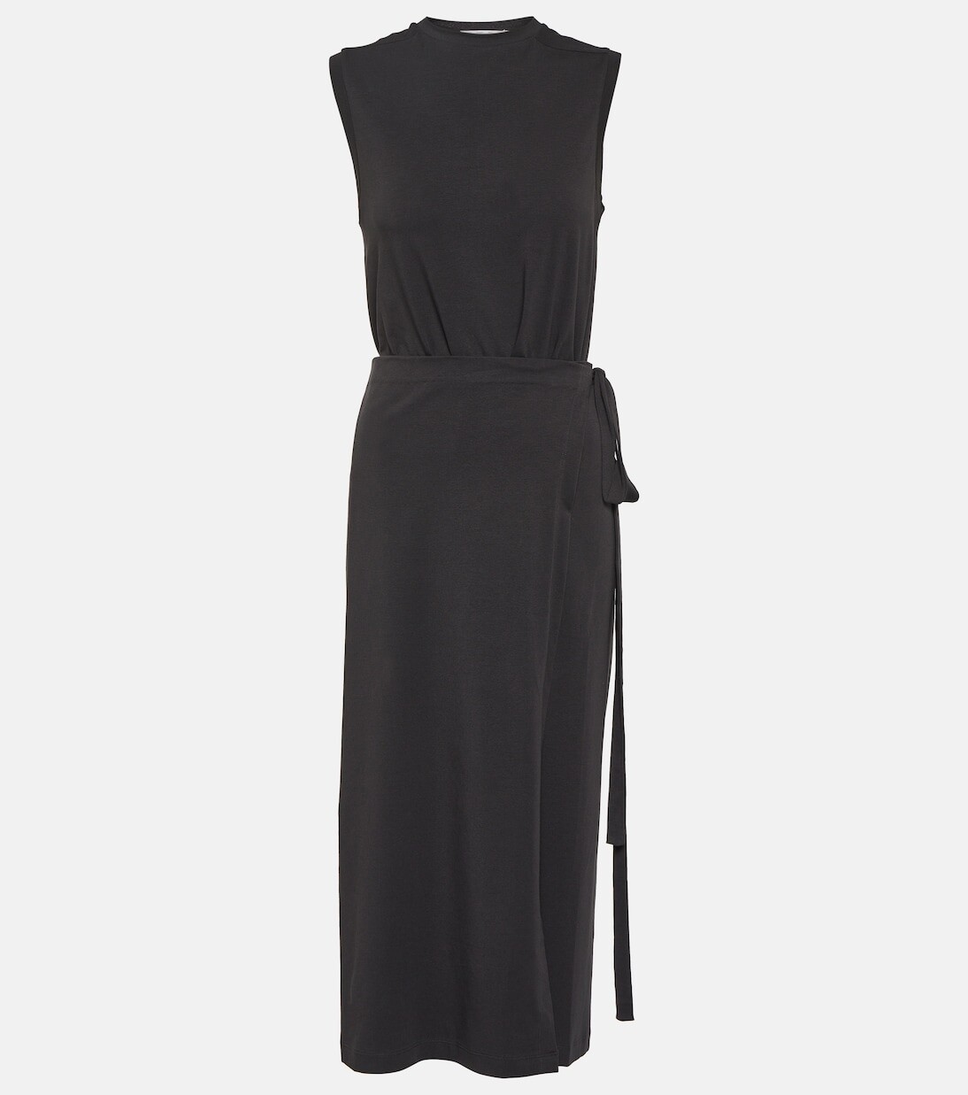 

Платье миди из хлопкового джерси white label Proenza Schouler, черный