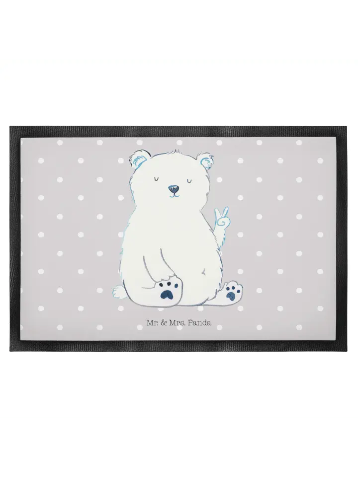 

Коврик для ног Mr. & Mrs. Panda, серый пастельный