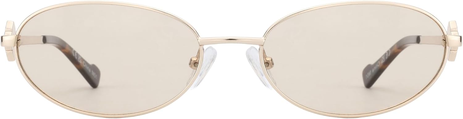 

Женские поляризованные овальные солнцезащитные очки ZENOTTIC: модные ретро-очки в стиле Y2K с металлическим корпусом и защитой от УФ-излучения UV400 для путешествий и вечеринок, Gold Frame Tea Lens