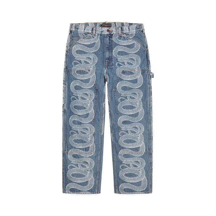

Брюки Supreme x Hysteric Glamour Snake Double Knee Painter Pant, Blue