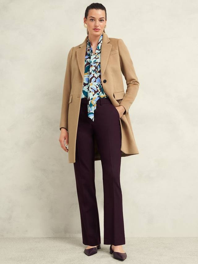 

Пальто из чистой шерсти кавендиша Hobbs, цвет Hobbs Camel