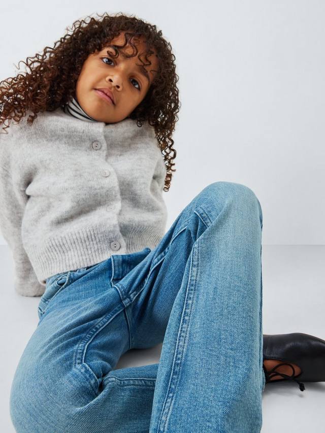 Детский кардиган из губчатой пряжи с круглым вырезом John Lewis, Grey — фото 4