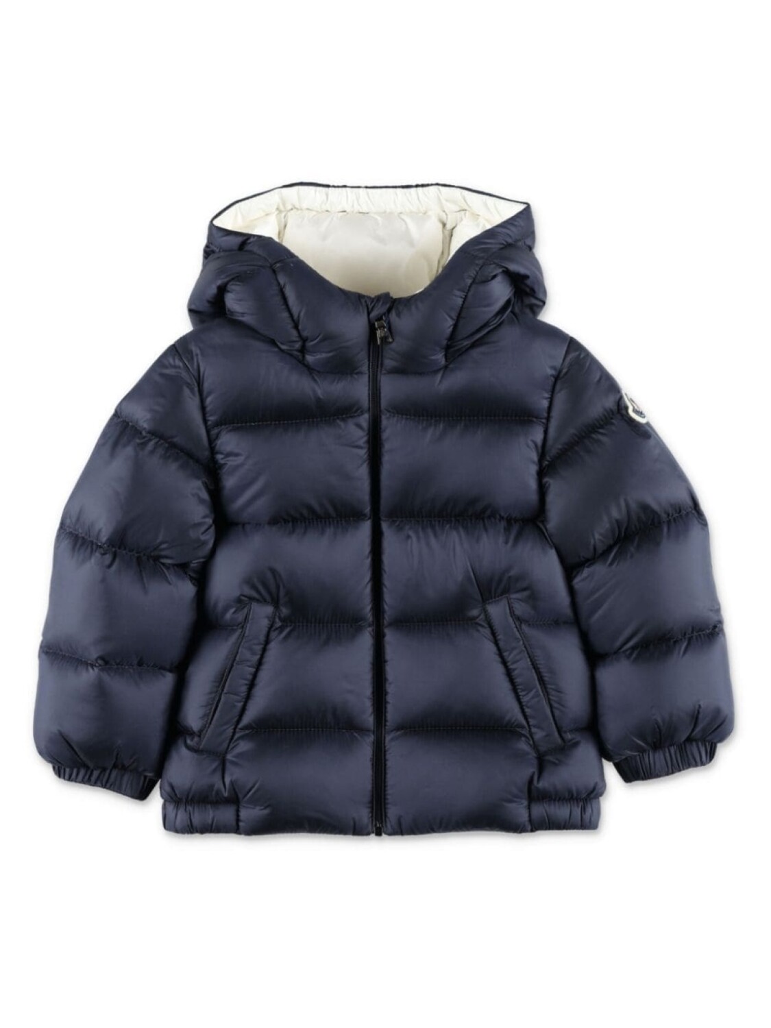 

Moncler Enfant утепленная куртка с нашивкой-логотипом Macaire, синий