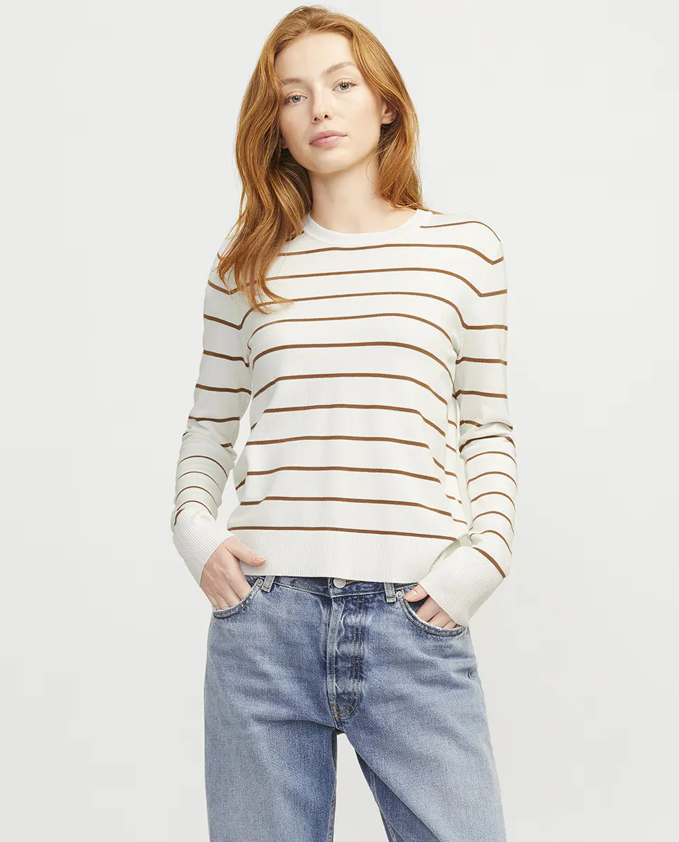 

Женский свитер тонкой вязки в полоску Jack & Jones, белый