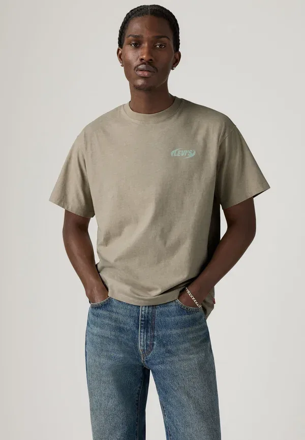 Футболка с принтом Levi'S Vintage fit tee, цвет индиго ночь 2 призрачно-серый — фото 3