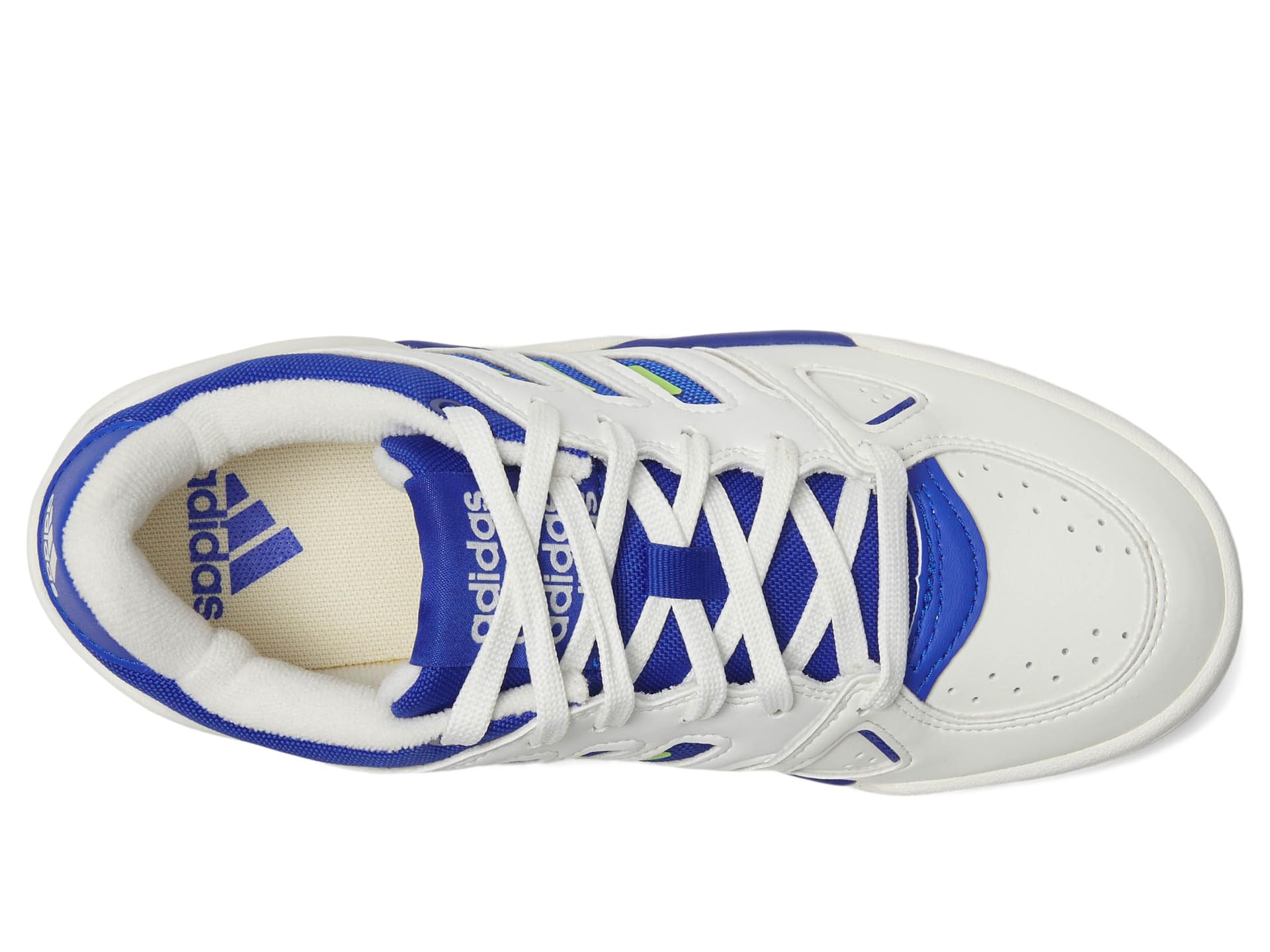 Кроссовки adidas Kids Midcity Low Top Basketball Shoes, цвет White/Lucid Blue/Lucid Lemon — фото 2