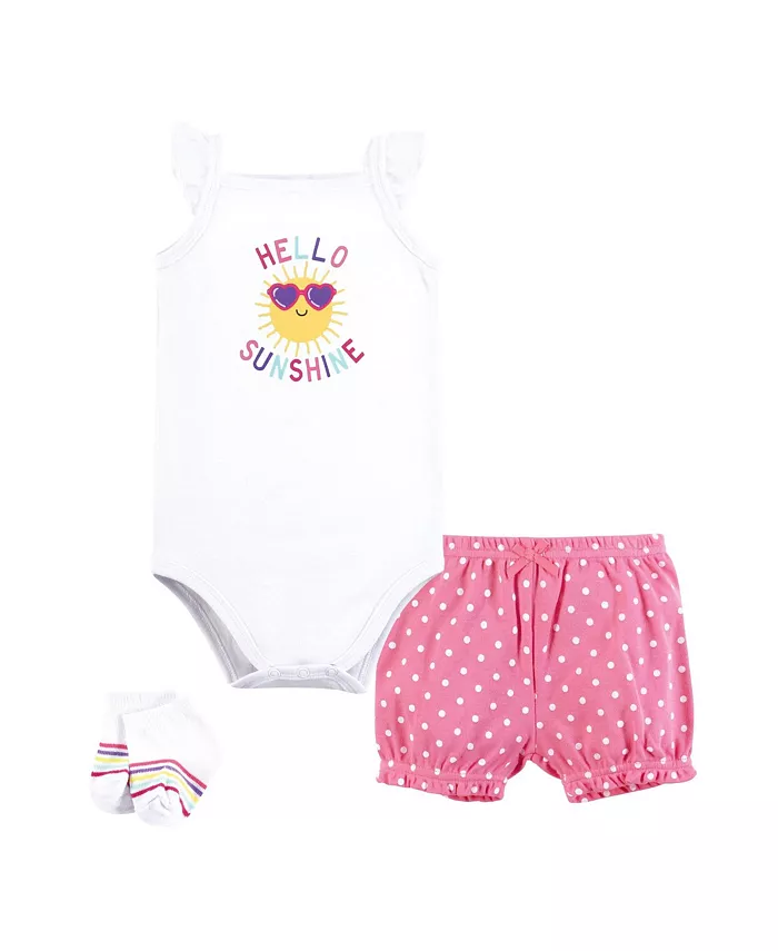 

Боди, шорты и носочки для девочки Hudson, солнцезащитные очки Hello Sunshine Hudson Baby, розовый