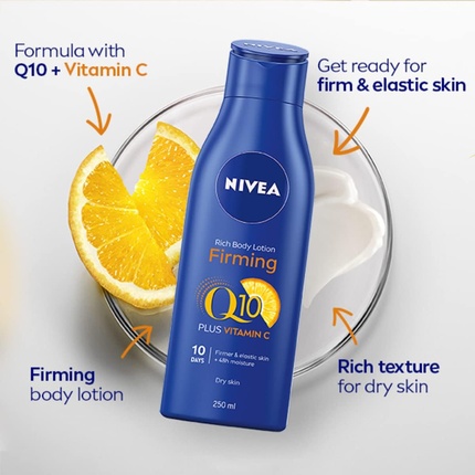 NIVEA Q10 Укрепляющий насыщенный лосьон для тела с витамином С 250 мл — фото 3