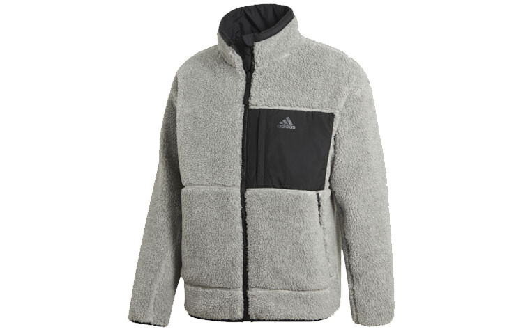 Стеганая куртка мужская, средняя, серо-меланжевый Adidas, серый — фото 3