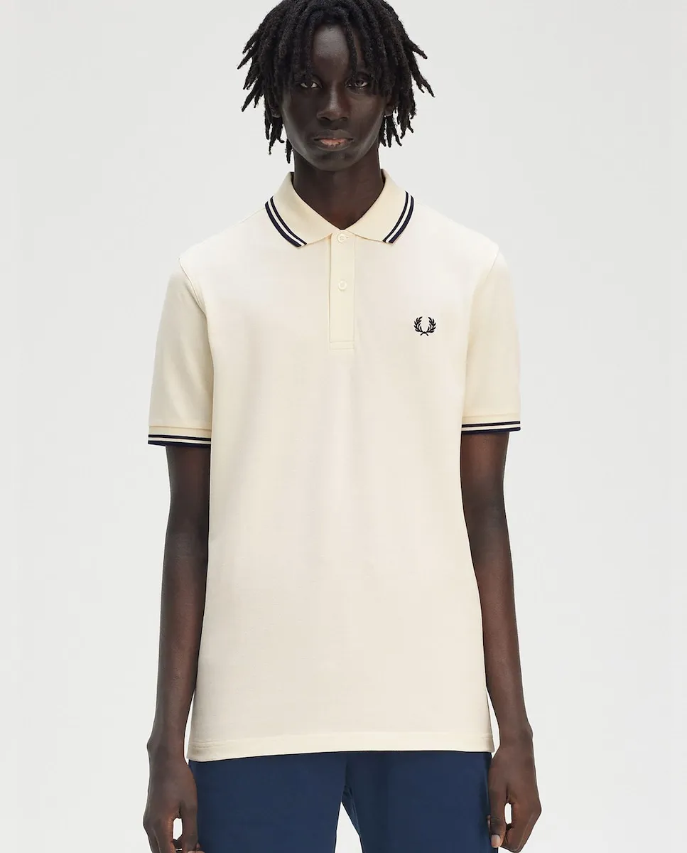

Мужская поло с коротким рукавом и отделкой с двумя полосками Fred Perry, пастельно-розовый
