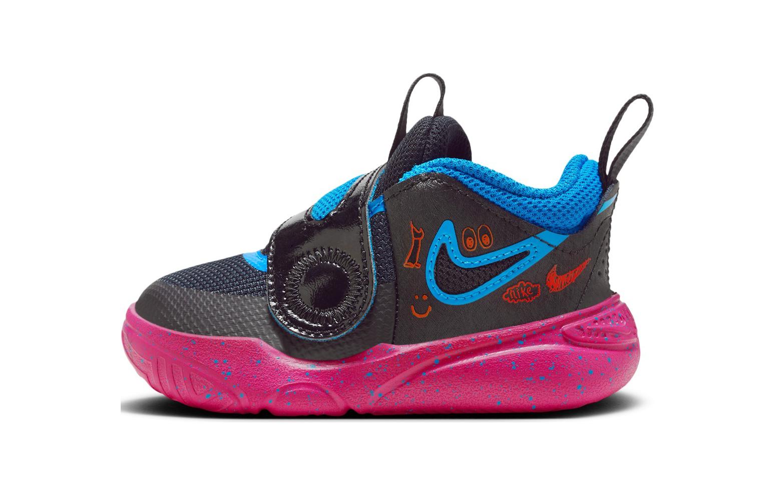 

Комфортные износостойкие низкие кроссовки для малышей Team Hustle D 11 Black Purple Infant And Toddler Nike