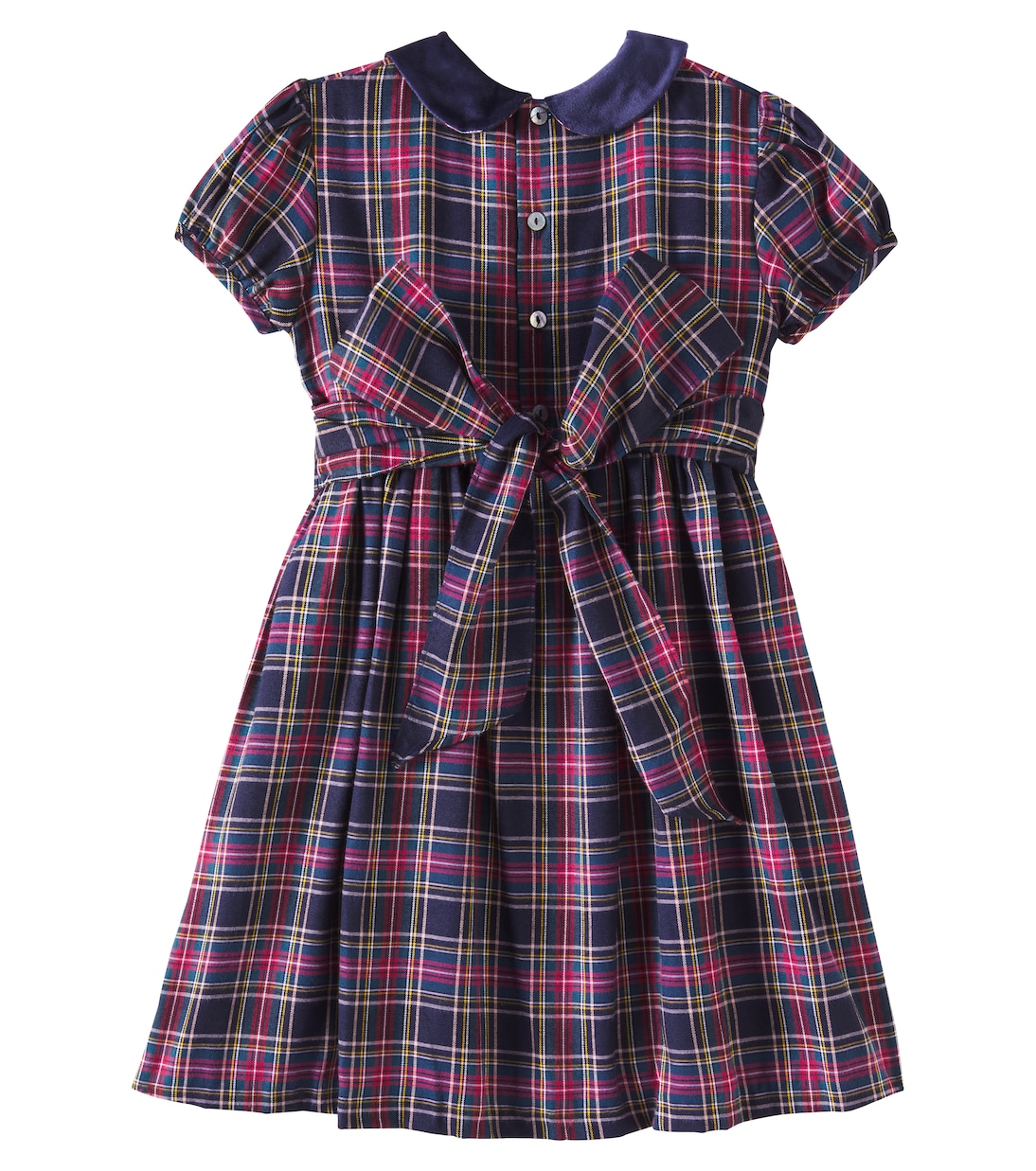 Платье Arcadia из хлопковой смеси в клетку с присборенным лифом La Coqueta, Navy Tartan — фото 4