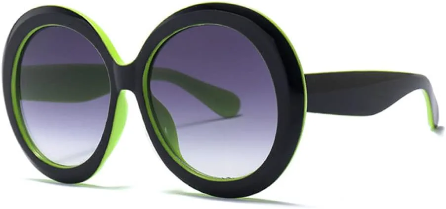 

Винтажные большие круглые солнцезащитные очки 2027 года для женщин, коричневый градиент, увеличенного размера, модные женские зеркальные прозрачные очки MTZJH, D4