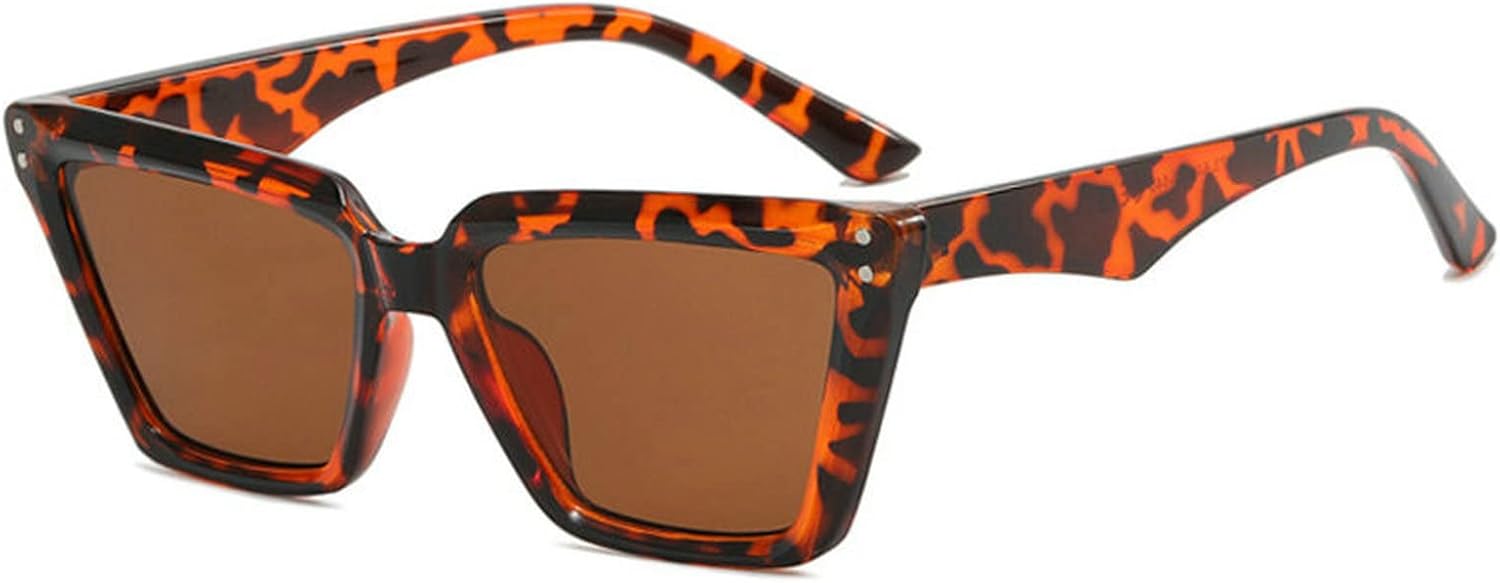 

COTIA Винтажные солнцезащитные очки «кошачий глаз» для женщин, модные очки с градиентным зеркальным покрытием, солнцезащитные очки UV400 для мужчин, панк-очки с заклепками, Leopard