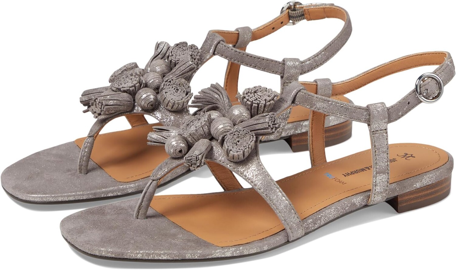 

Сандалии Johnston & Murphy Lilly Tassel Thong, цвет Silver Metallic