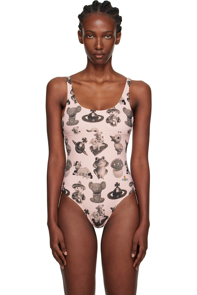 

Фигурки в прямом купальнике Vivienne Westwood, розовый