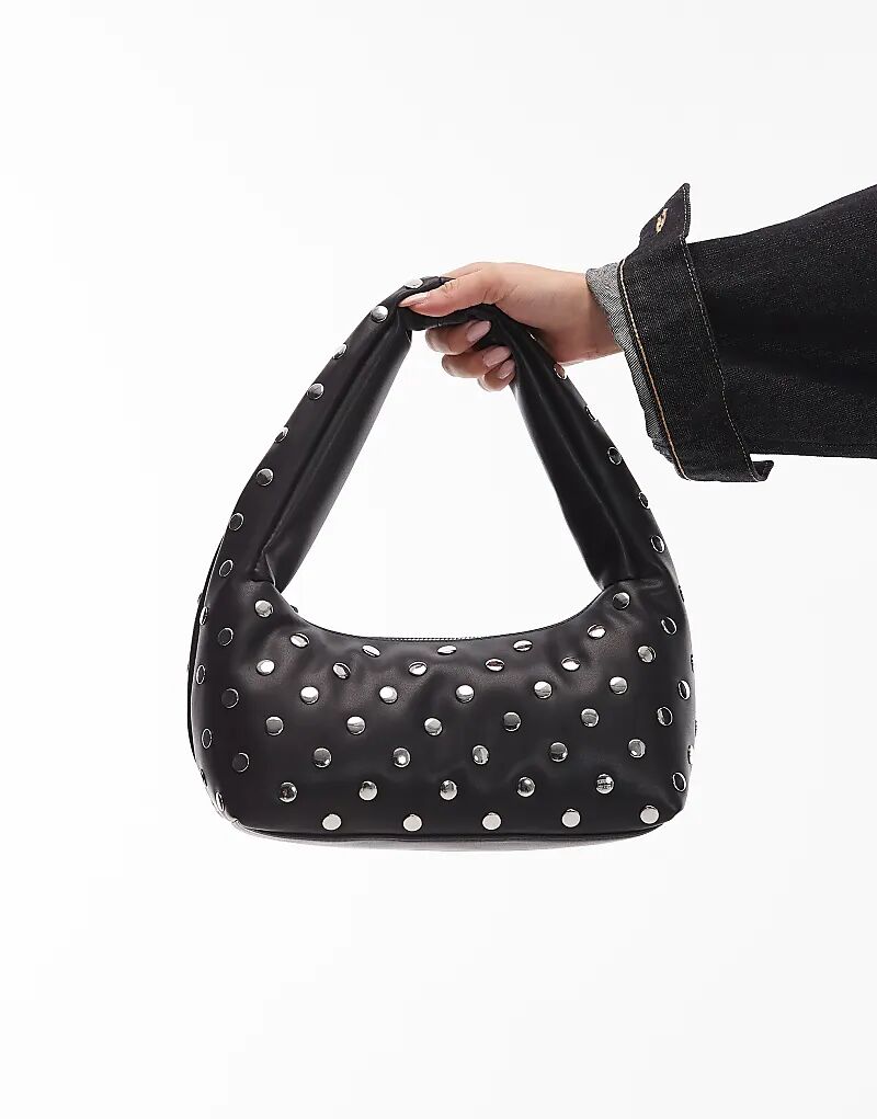 

Сумка через плечо Tommy Jeans из кожи с заклепками черного цвета