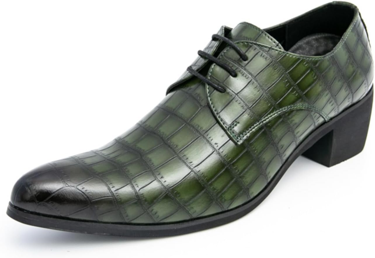

Мужские модные текстурированные туфли, стильная официальная обувь - идеально подходит для вечерних мероприятий, работы и повседневной носки Khwfjas, зеленый