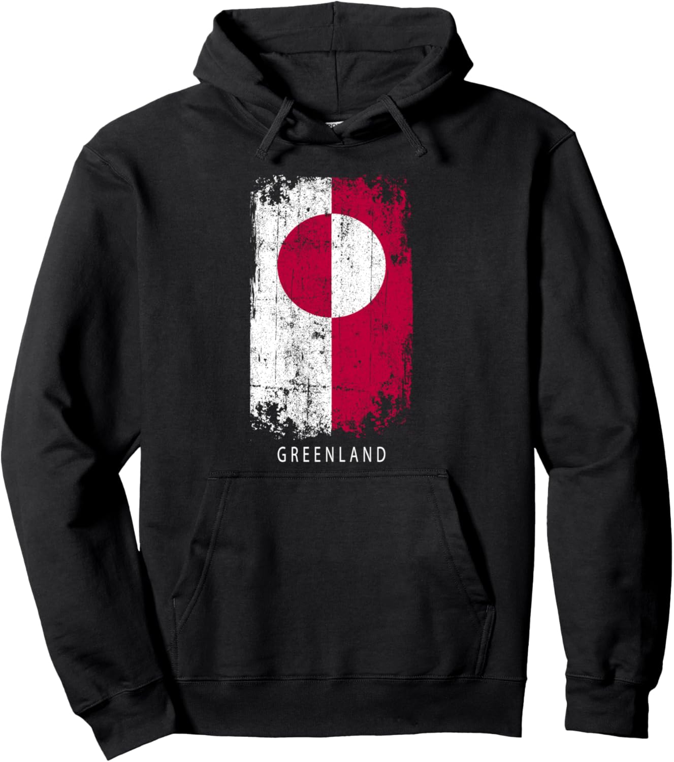 

Сувенирный дизайн Гренландии - Толстовка с изображением флага Гренландии, черная Greenland Souvenir Design