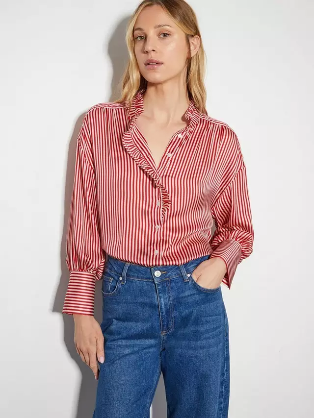 

Рубашка Monsoon Nancy Stripe, цвет red/white
