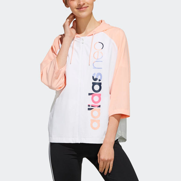 Куртка adidas neo Sleeve hooded Sports Jacket White, белый — фото 3