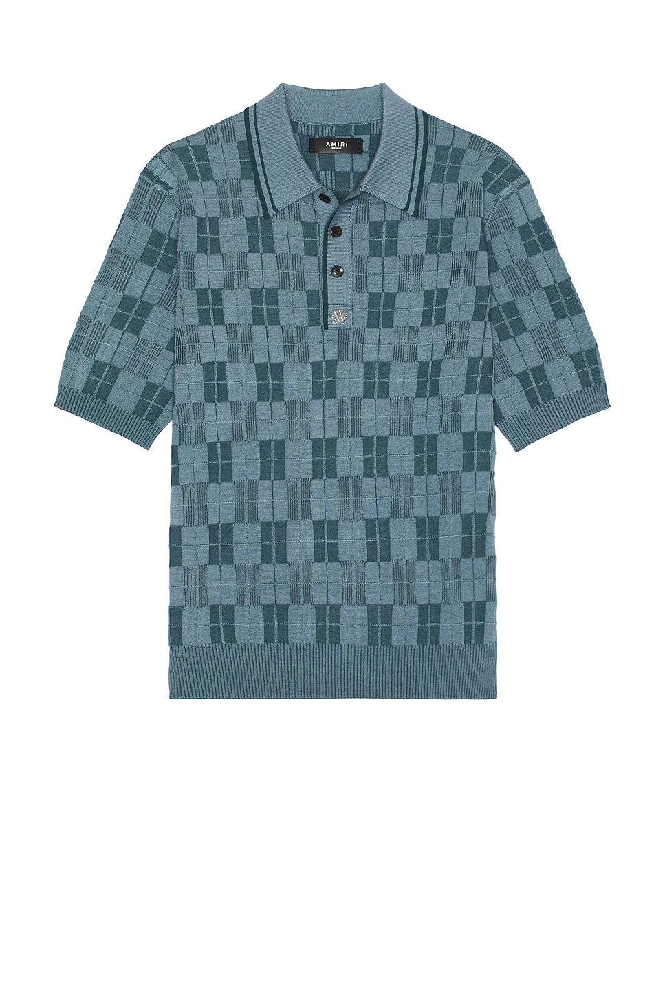 

Клетчатая поло Amiri, Vintage Blue