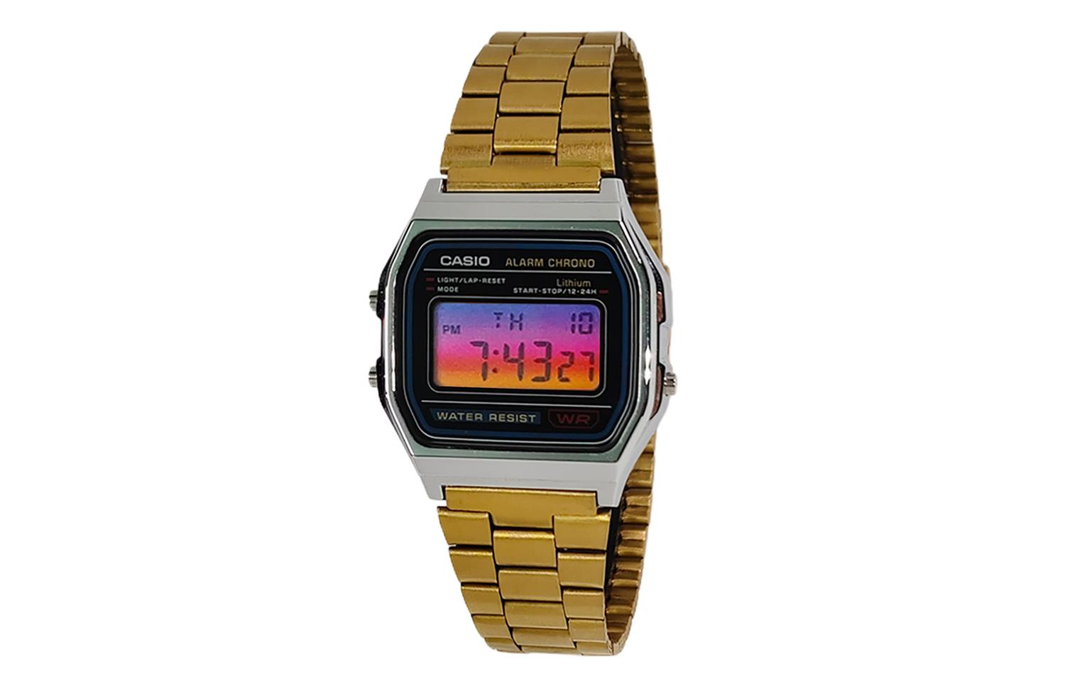 

CASIO Кварцевые часы унисекс с черным циферблатом на стальном браслете