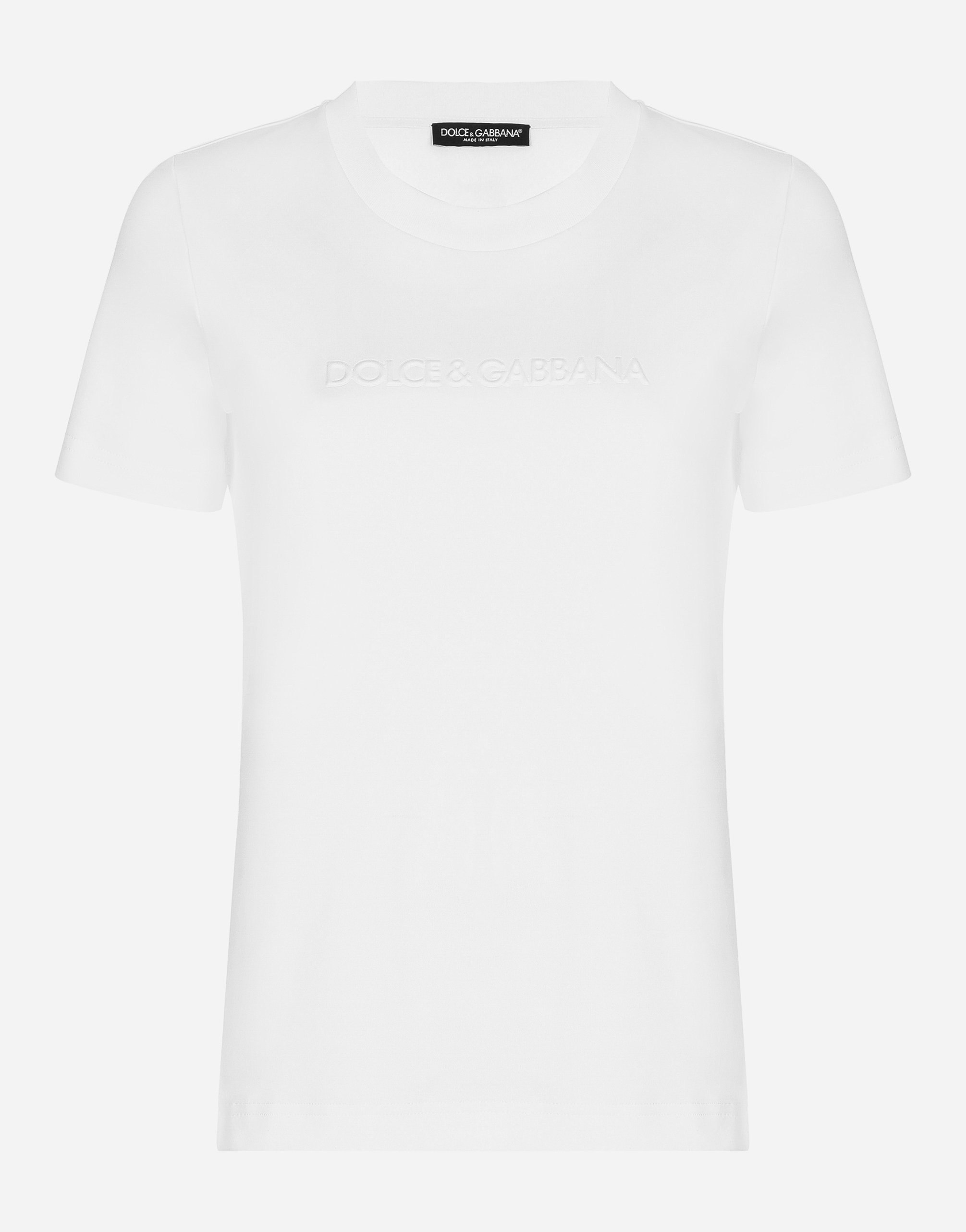 

Джерси-футболка с флокированным логотипом dolce&gabbana Dolce & Gabbana, белый