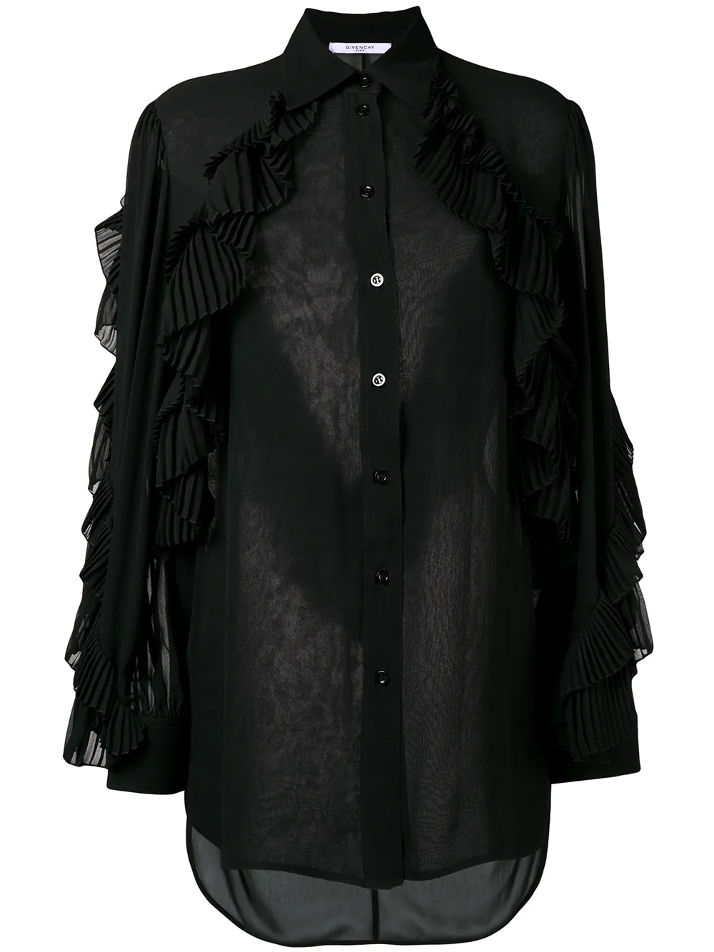 

Прозрачная блузка с оборками Givenchy, черный