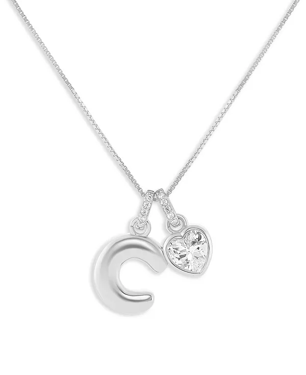 

Серебряное ожерелье с инициалами в праздничном стиле, эксклюзивно в Macy's Holiday Lane, c