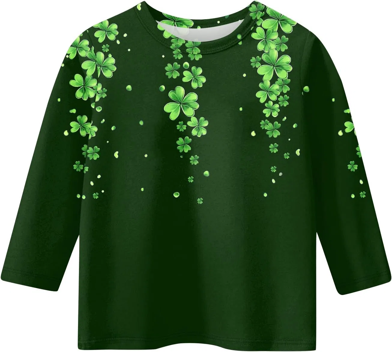 Футболка с принтом St. Patrick's Day, Girl's, оверсайз, 1-dark Green — фото 2