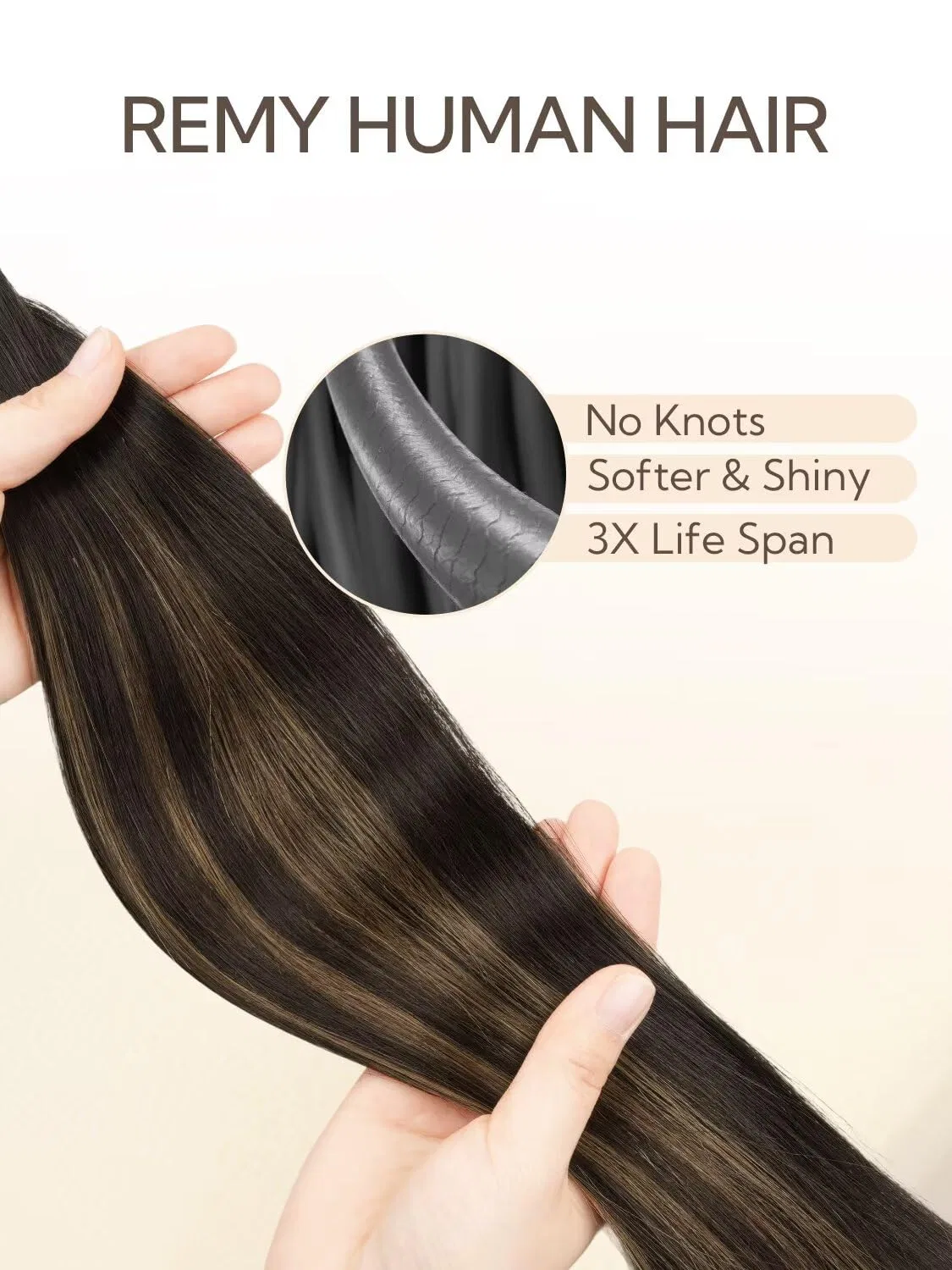 Невидимые накладные пряди «Invisi Edge Tape-In» из натуральных волос от Hotbanana Hotbanana, #2/6/2 Balayage Dark Brown Mixed Maroon — фото 4