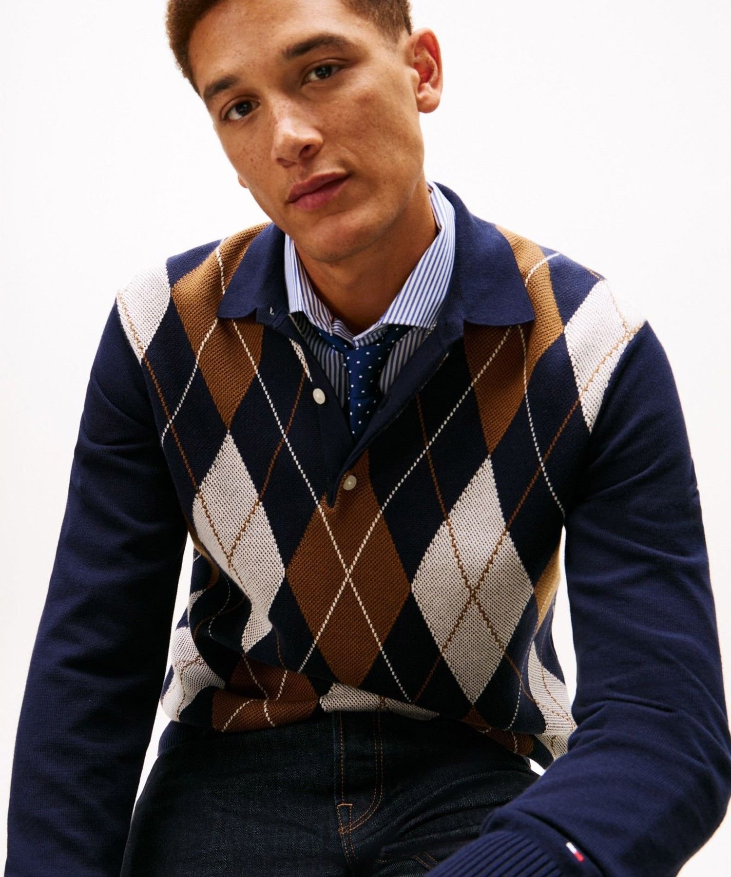 Регбийный свитер «Аргайл» TOMMY HILFIGER, Navy DW5 — фото 2