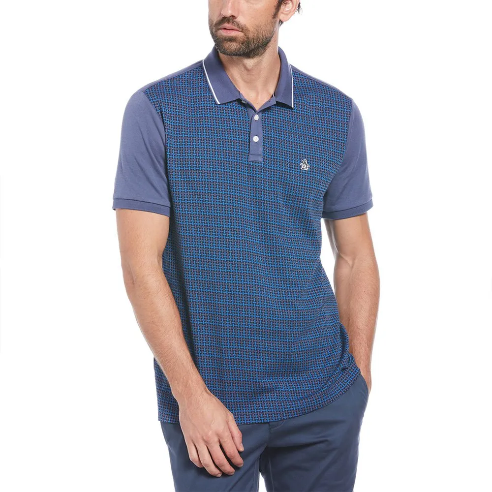 

Поло Original Penguin Basketweave Jacquard Front, синий
