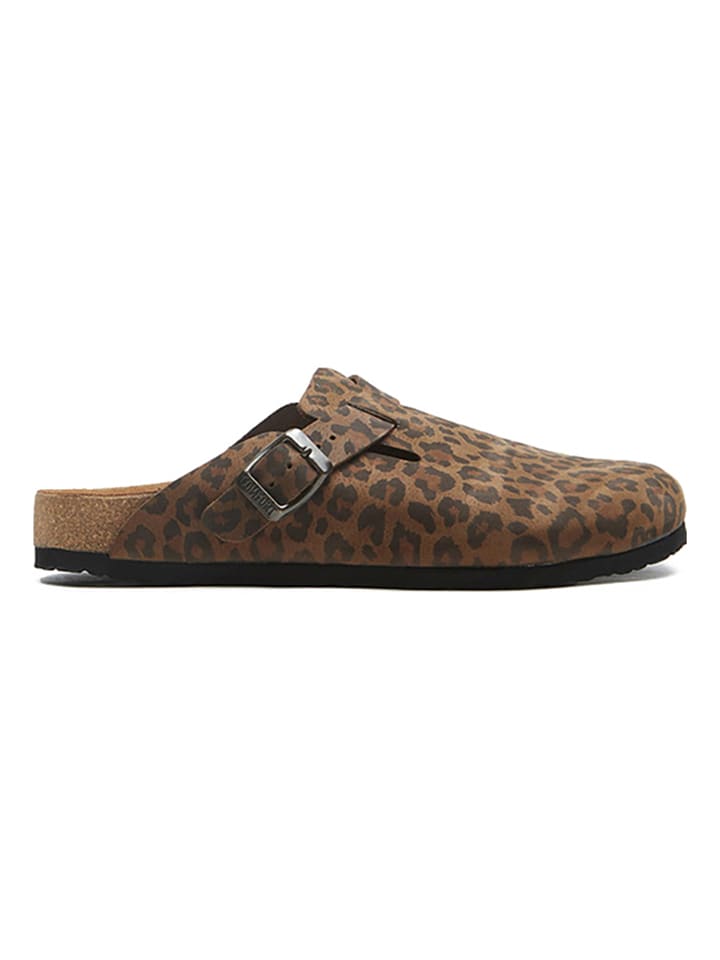 Сабо Comfortfusse Leder-Clogs, цвет Braun/Schwarz