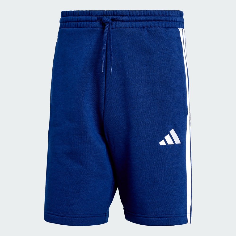 Шорты Adidas Essentials 3-Stripes Fleece Shorts, цвет Dark Blue/White — фото 4