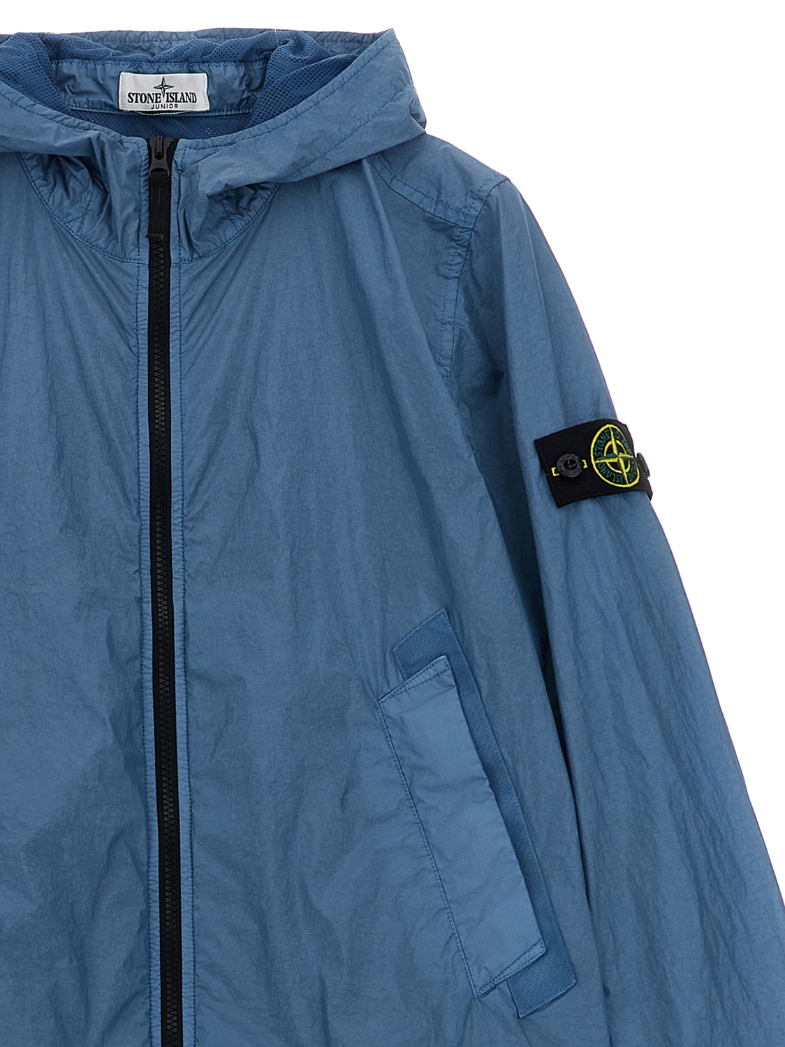 Куртка из нейлона с эффектом смятости Stone Island Junior, синий — фото 3
