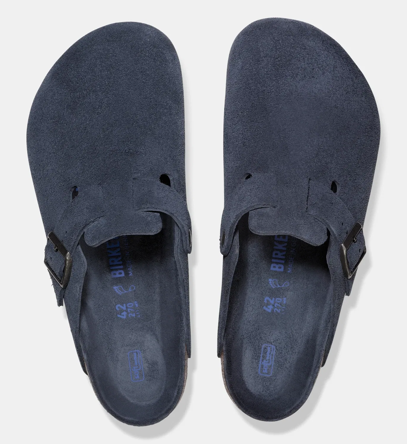 Бостонские сабо из кожи BIRKENSTOCK, синий — фото 3