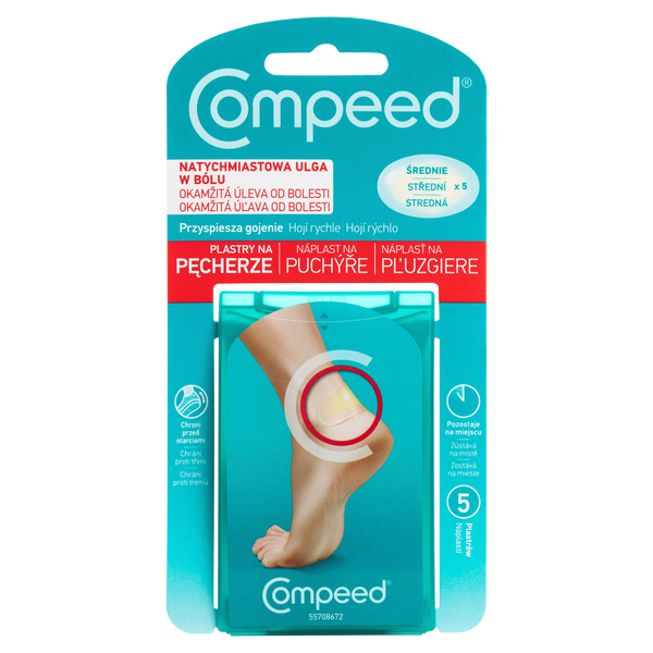 

Пластыри накожные средние, 5 шт./1 упаковка. Compeed