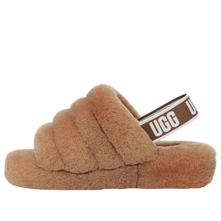 Сандалии (WMNS) UGG Fluff Yeah Slides 'Chestnut', желто-коричневый