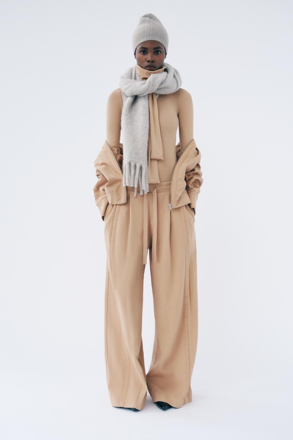 

Куртка из мытого плюша ZARA, цвет brick
